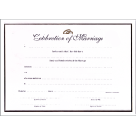 A4 white gold  certificate - celebration of marriage