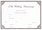 Wedding Anniversary Certificate with Corners