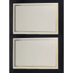 A5 parchment gold plain border certificate: BLANK Pair