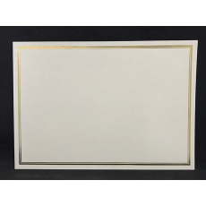 A4 parchment gold plain bordered certificate - BLANK
