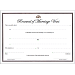 A4 white gold  certificate - renewal of vows