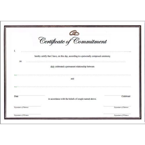 A4 white gold certificate commitment