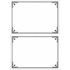 A5 white silver elegant certificate: blank PAIR