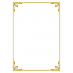 A4 white gold elegant bordered certificate - BLANK