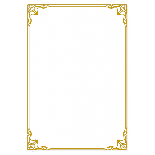 A4 white gold elegant bordered certificate - BLANK