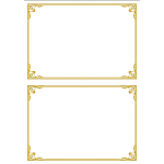 A5 white gold elegant border certificate: BLANK - Pair