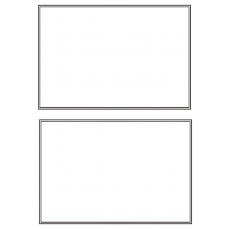A5 white silver plain border certificate: blank PAIR