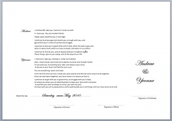 Creating &#039;Our Marriage Vows&#039; certificates